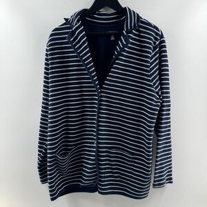 Chaps Navy Striped Collared Sweater Women’s Size XL
